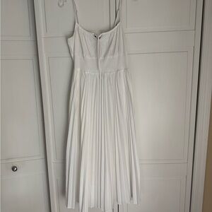 J. Crew White Pleated Midi Dress size 6